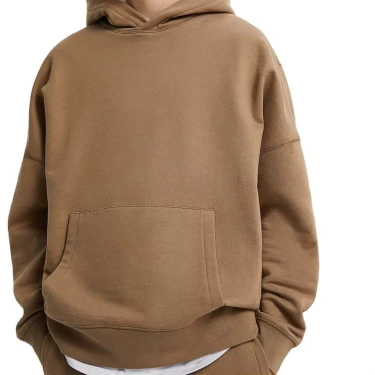 Custom Men'S 100% Cotton Hoodies Thick French Terry High Quality Oversized Drop Shoulder Streetwear Custom Logo Pullover Hoodie