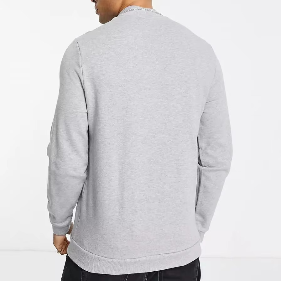 Custom Men's 100% Cotton Slim Fit Sweatshirt High Quality French Terry Ribbed Crew Neck Blank Casual Sweatshirt for Men - Image 6