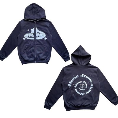 Custom Men's Full Face Zip Neck Hoodie in M-3XL or Custom Size with French Terry Fabric - Image 4