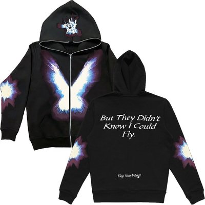 Custom Men's Full Face Zip Neck Hoodie in M-3XL or Custom Size with French Terry Fabric - Image 2