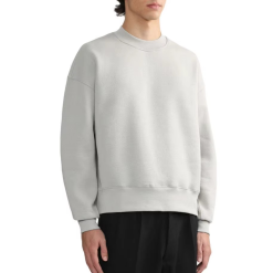 Custom Men's Mock Neck Sweatshirt Puff Printing Oversize French Terry CrewNeck Extended Neck Sweatshirt for Men