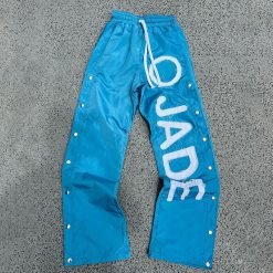 Custom Men's Nylon Sweatpants with Elastic Waist and Reflective Print