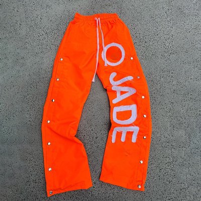 Custom Men's Nylon Sweatpants with Elastic Waist and Reflective Print - Image 2