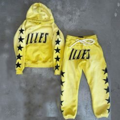 Custom Mens Two-Piece Set Heavyweight Pullover Printed Distressed Vintage Acid Wash Tracksuit