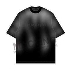 Custom streetwear boxy cropped rhinestone mesh t-shirt with rivet detailing and satin mesh panels in American retro football jersey style