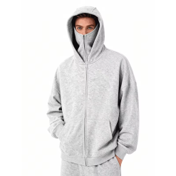 Custom Ninja Mask New Winter Hoodie Double Hat Solid Outwear Balaclava Zip Unisex New Hooded Sweatshirt