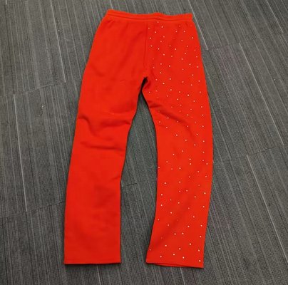 Custom Rhinestone Puff Print Sweat Pants Joggers Vintage Acid Wash Flared Sweatpants Men - Image 8