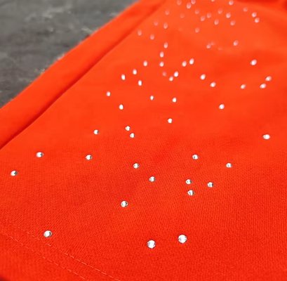 Custom Rhinestone Puff Print Sweat Pants Joggers Vintage Acid Wash Flared Sweatpants Men - Image 7