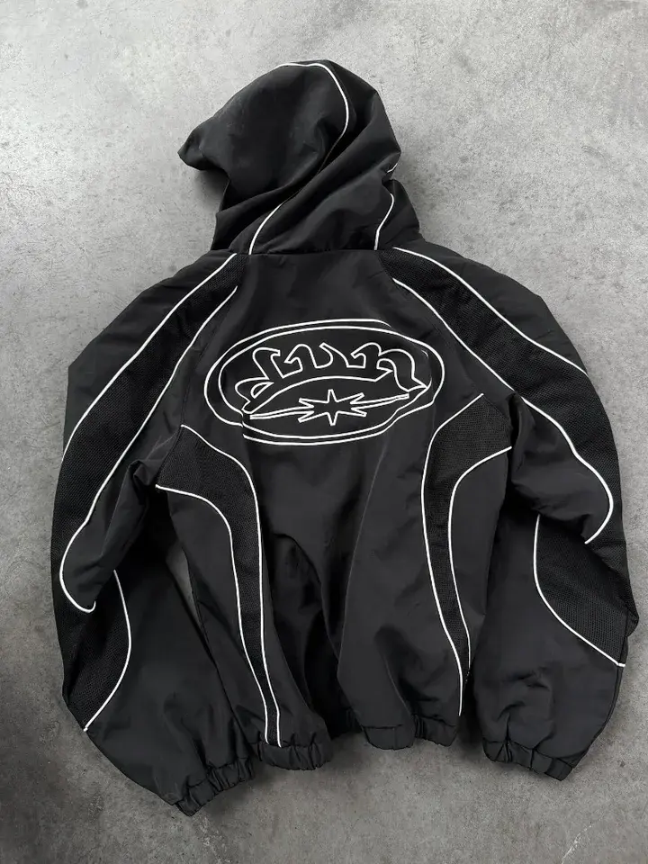 Custom Solid French Terry Zip Hoodies Sweat Suit Set Embroidery Logo Loose Fit Men MOQ10 - Image 5