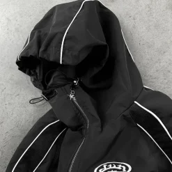 Custom Solid French Terry Zip Hoodies Sweat Suit Set Embroidery Logo Loose Fit Men MOQ10