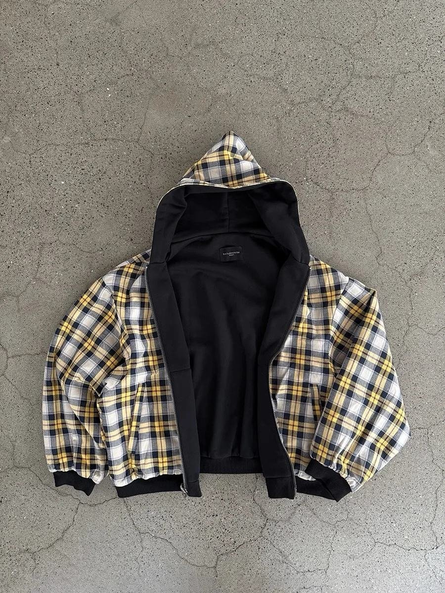 Custom Zipper-Up Solid Men's Autumn 100% Cotton Brushed Heavyweight Oversized Knitted Boxy Crop Baggy Hoodie 500Gsm Y2k Hoodie - Image 3