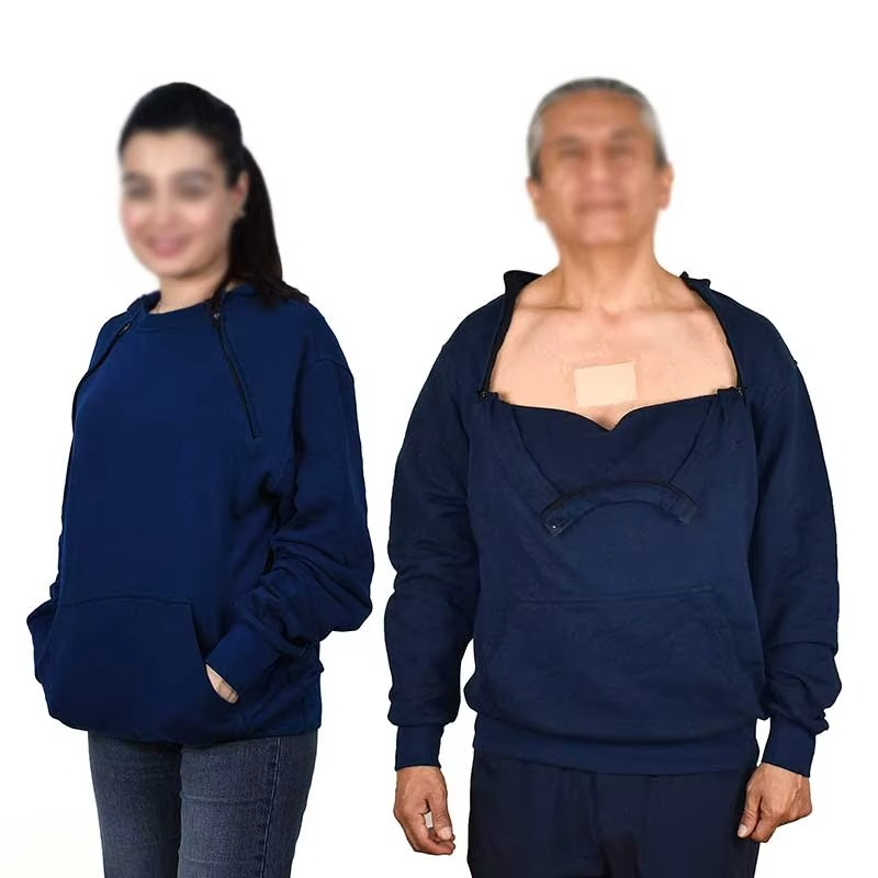 Customized Arms Two Way Zippers Oversized Jacket Pullover Hoodies for Hemodialysis Patients - Image 4