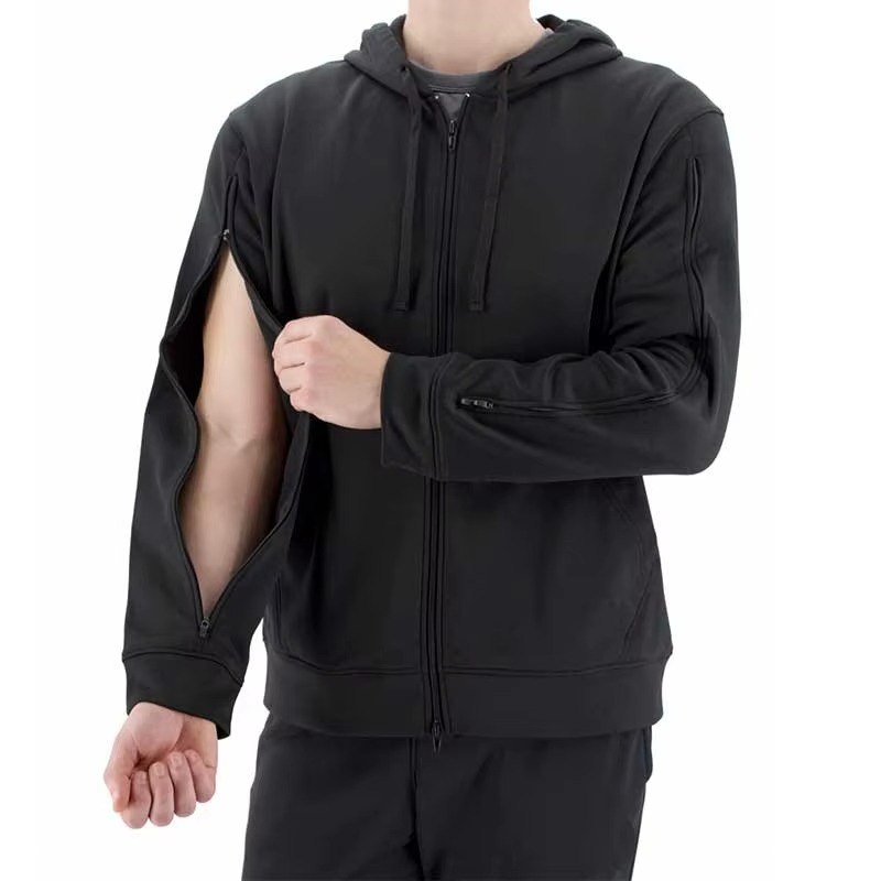 Customized Arms Two Way Zippers Oversized Jacket Pullover Hoodies for Hemodialysis Patients