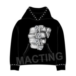 Design Your Brand Logo Streetwear 100% Cotton 500 Gsm Heavyweight Boxy Cropped Rhinestone Hoodie Custom