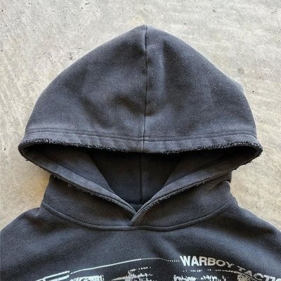 Direct To Garment Printed Hoodies Cropped Hoodie Men French Terry Flocking Embroidery Acid Wash - Image 2