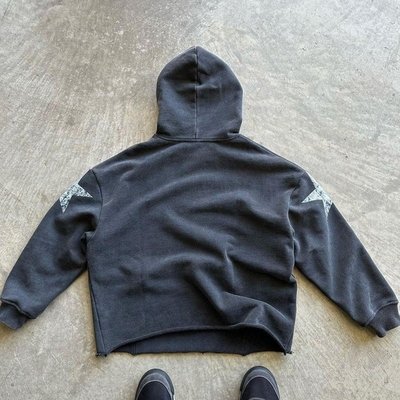 Direct To Garment Printed Hoodies Cropped Hoodie Men French Terry Flocking Embroidery Acid Wash - Image 3
