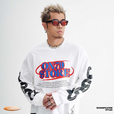 Drop Shoulder Oversized Long Sleeve T Shirt Tee For Men Unisex 230gsm 100% Cotton - Image 2
