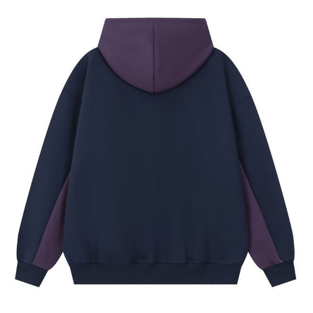Embroidered Joker Contrast Heavy Cotton Fleece Hoodies High Street Hoodies with Pocket - Image 3