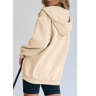 Fall Must Have Custom Oversized Womens Zip Up Hoodie Sweatshirts Drawstring Zip Up - Image 2
