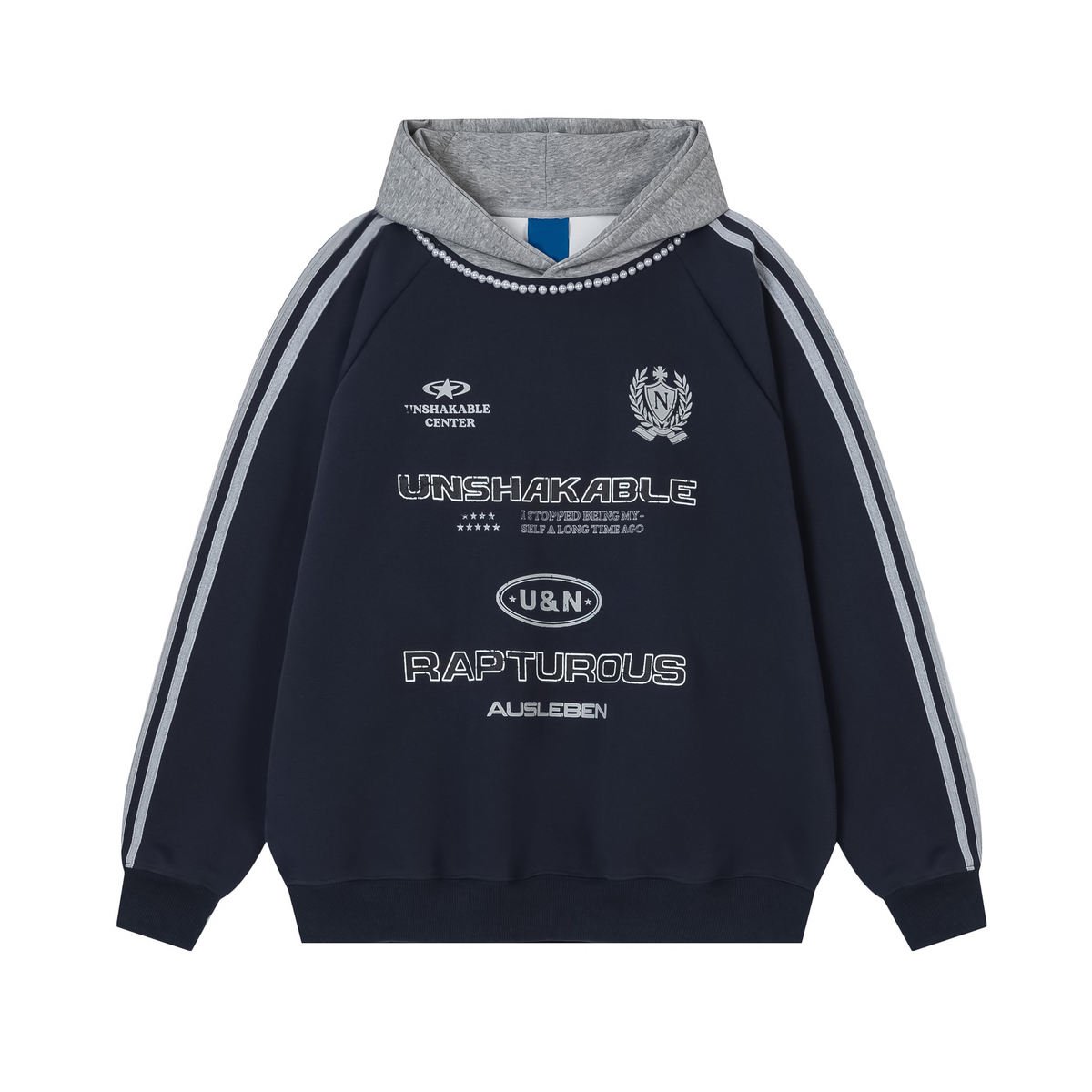 Fashion Beaded American Printed Hoodies Unisex Heavy Weight Graphic Print Pullover Hoodie - Image 4