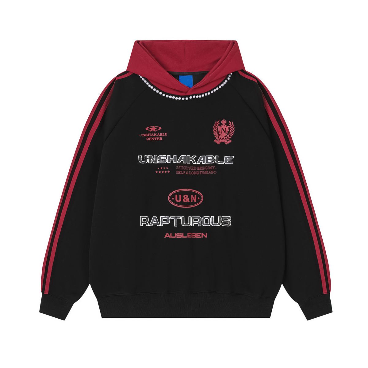 Fashion Beaded American Printed Hoodies Unisex Heavy Weight Graphic Print Pullover Hoodie - Image 2