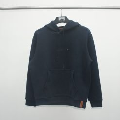 Men's custom embroidered thick cotton fleece hoodie in solid hip hop style for wholesale