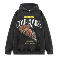 Fashion Heavyweight Street Wear Hoodies for Men Graphic Acid Wash Pullover Hoodies