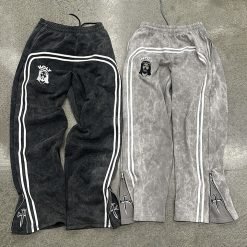 French Terry Fabric Men's Flared Sweatpants with Side Zipper Customized by Manufacturers