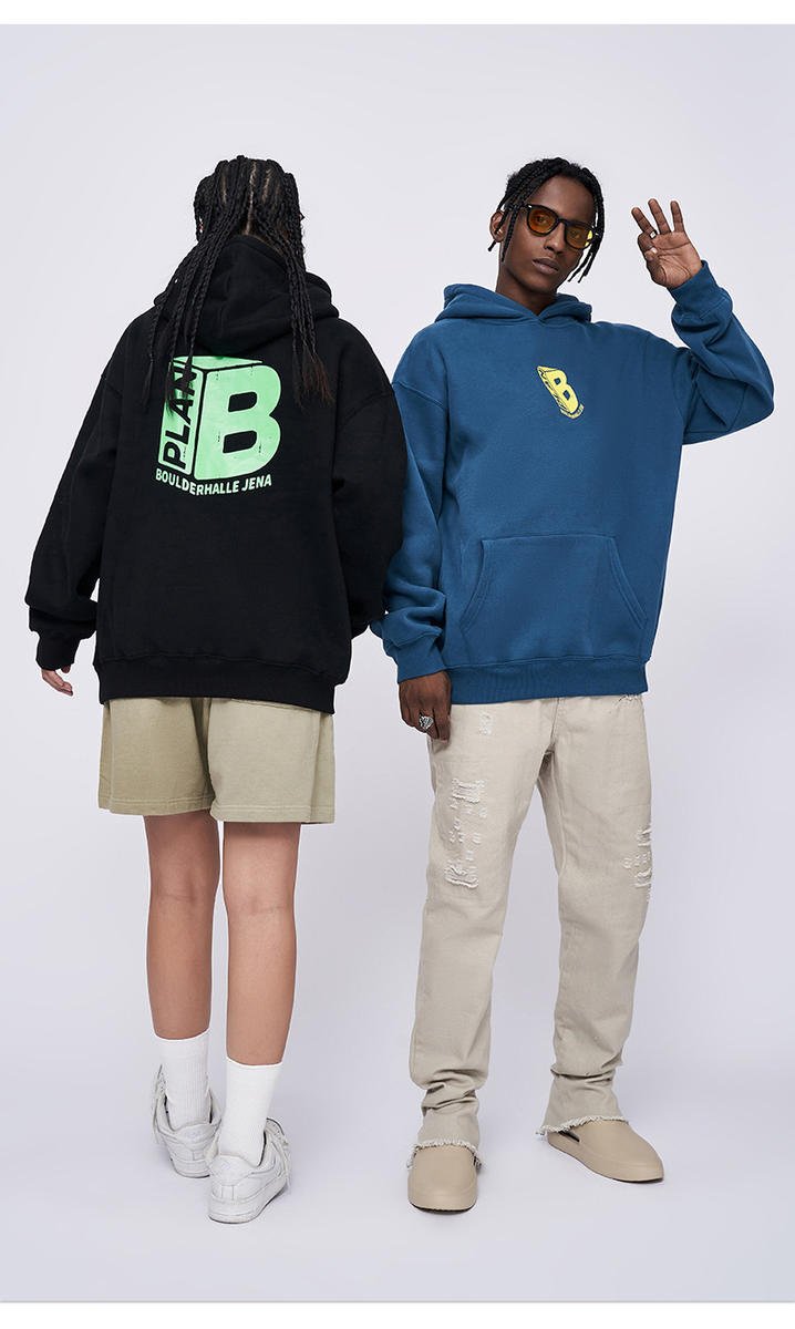 GZJWX Autumn Winter Men's Wear Brand Printed Velvet Hooded Pullover Sweatshirt Long-Sleeved Loose Couple Style - Image 4