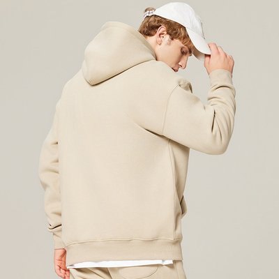 Heavy Embroidered Hooded Sweatshirt Crop 350gsm Heavyweight Cotton French Terry Thick Fleece Hoodie Men - Image 4
