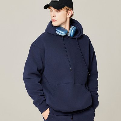 Heavy Embroidered Hooded Sweatshirt Crop 350gsm Heavyweight Cotton French Terry Thick Fleece Hoodie Men - Image 3