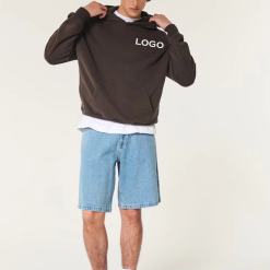 High Quality Custom logo Embroidered 400 GSM 100% Cotton Fleece Sweatshirts Vintage Pullover Oversized Hoodie for Men