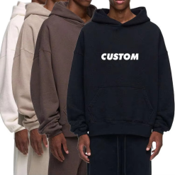 High Quality Drop Shoulder Mens Blank No String French Terry Heavyweight 100% Cotton 600 Gsm Custom Oversized Hoody
