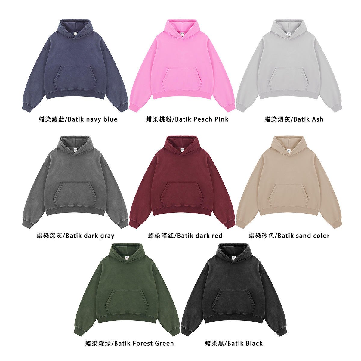 High Quality French Terry Cotton Plain Hoodie with No String Fleece Boxy Hoodie Loose Cropped Hoodie for Men - Image 4