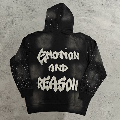 Hoodies Custom High Quality Streetwear Skeleton Skulls Graphic Pullover Vintage Acid Wash Sun Faded Rhinestone Hoodie Men - Image 3
