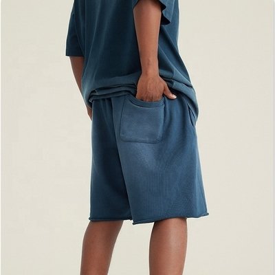 Jean Acid Wash Shorts Mens Womens Summer 440G Heavy Weight Gradient Monkey Wash Half Shorts - Image 2