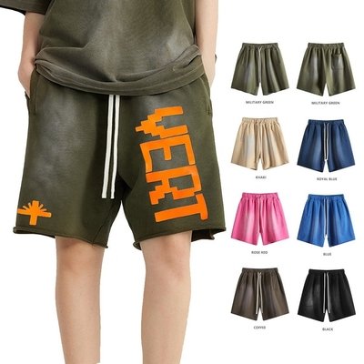 Jean Acid Wash Shorts Mens Womens Summer 440G Heavy Weight Gradient Monkey Wash Half Shorts - Image 5