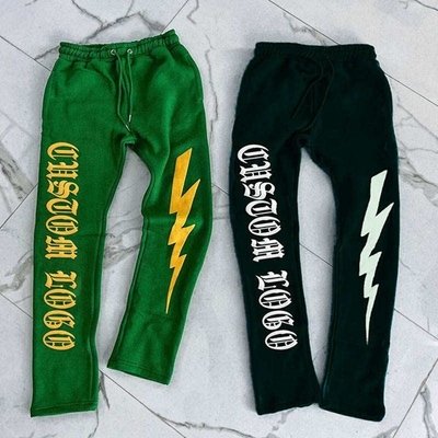 Knitted Men's Printed Fleece Baggy Track Pants for Lightweight Style and Comfort - Image 2