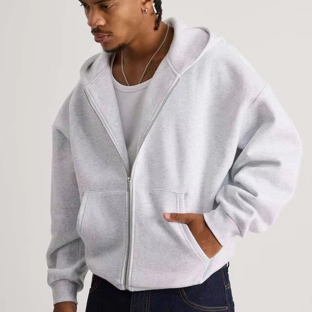 Luxury High Quality 100% Cotton Hooded Sweatshirt for Men Designer Streetwear with Zip Graphic Print