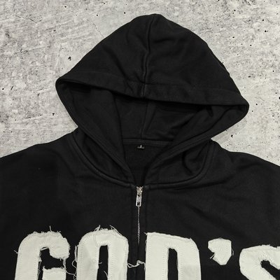 Manufacturer 420 Gsm Sun Faded Acid Washed Custom Logo Distressed Embroidery Patchwork Zip up Heavy Weight Rhinestone Hoodie - Image 3