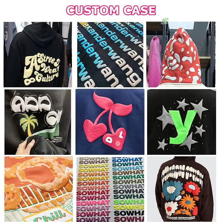 Men's 100%cotton Thick French Terry Heavy Weight Luxury Quality Raglan Sleeve Oversized Custom Puff Print logo Box Hoodie - Image 4