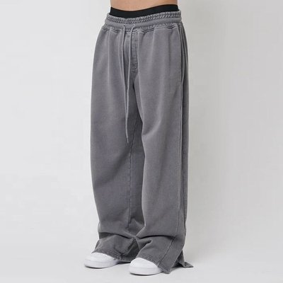 Men's 2024 Spring Summer Wide Leg Sweatpants with Custom Logo and Heavyweight Fabric - Image 2
