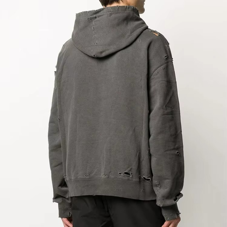 Men'S Custom Drop Shoulder Hoodies Hooded Sweatshirt Casual Washed Distressed Oversize Pullover Heavyweight Hoodie for Men - Image 6