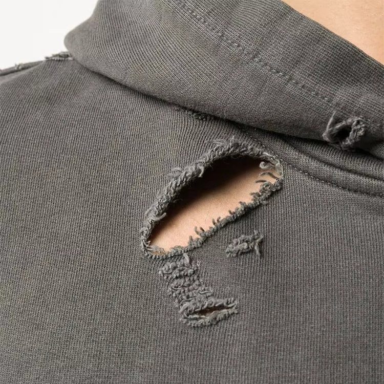 Men'S Custom Drop Shoulder Hoodies Hooded Sweatshirt Casual Washed Distressed Oversize Pullover Heavyweight Hoodie for Men - Image 5