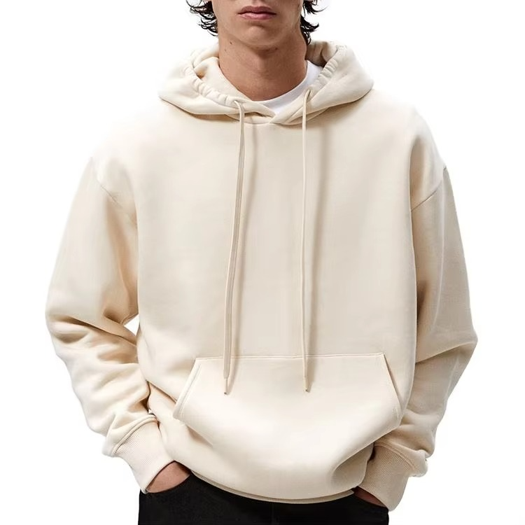 Men's Custom Logo Desgin Hoodies 100% Cotton Heavyweight Streetwear Oversize Drop Shoulder Pullover Blank Hoodie for Men