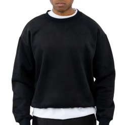 Men'S Drop Shoulder Casual French Terry Sweatshirts Custom Men Oversize 100% Cotton Pullover High Quality Crew Neck Sweatshirt