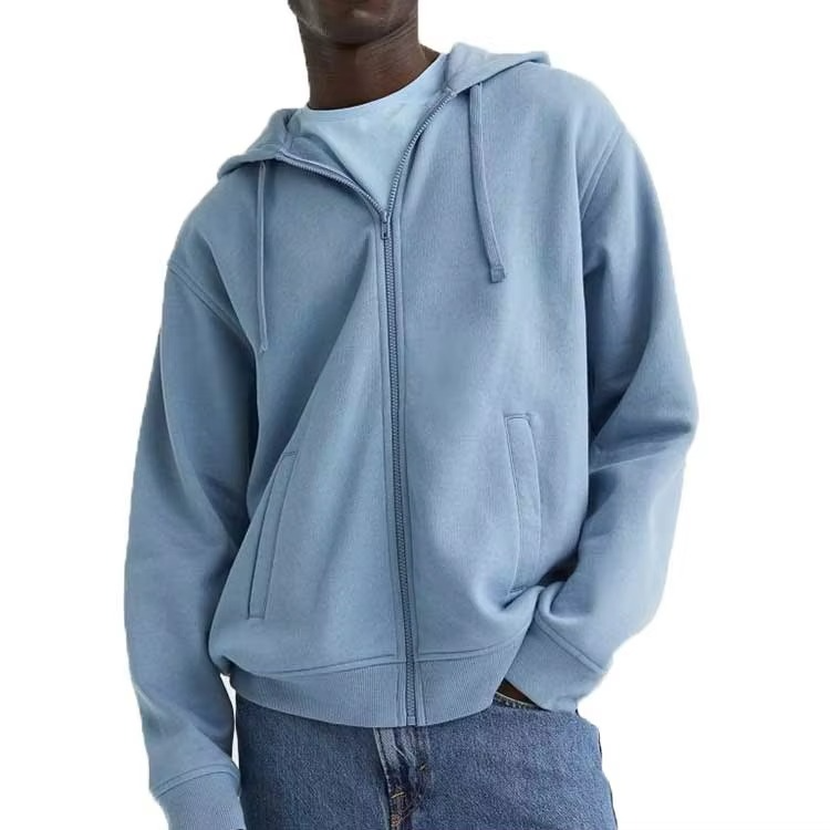 Men's Heavyweight Blank Plain High Quality Oversized Zip up Hoodie Custom Logo Full Zip up Hoodie