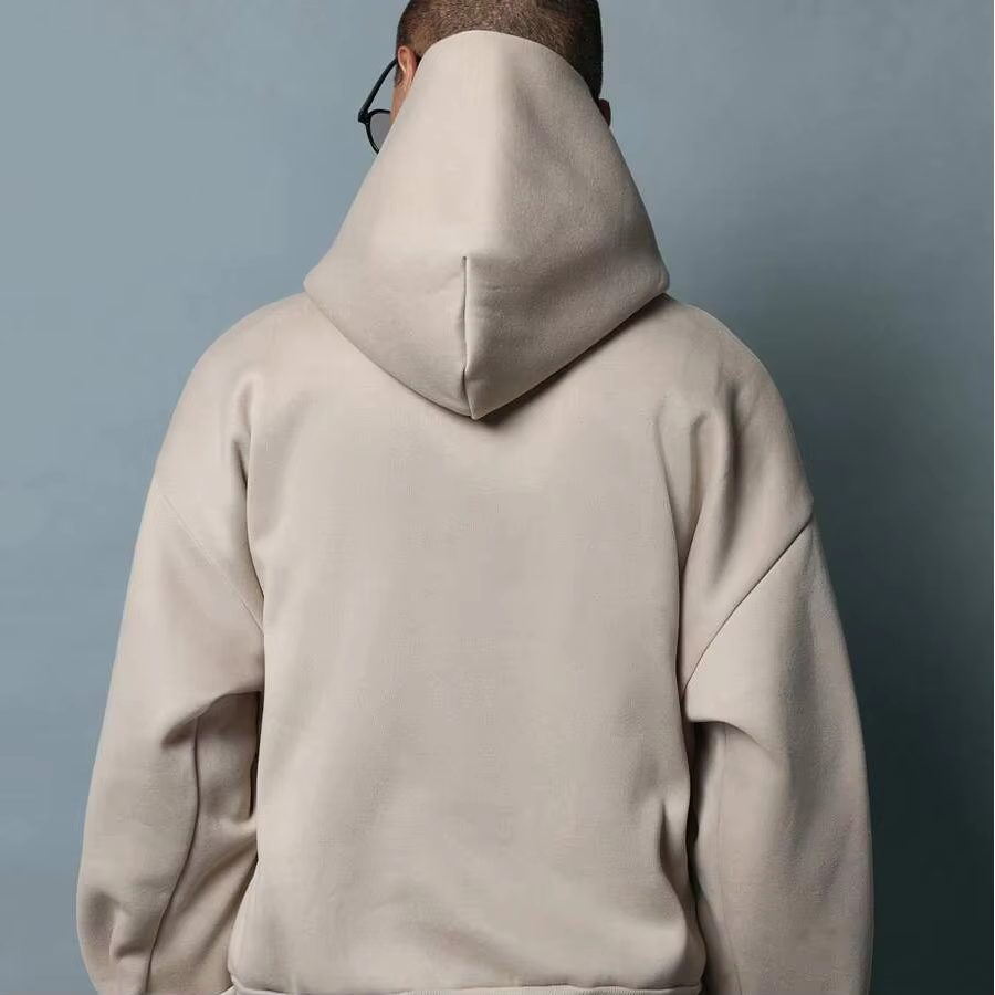 Men's High Quality Cotton Terry Hoodie Letter Embroidery Puffer Jacket Oversized Fit Pullover Hooded Embossed Pocket Autumn 3D - Image 2