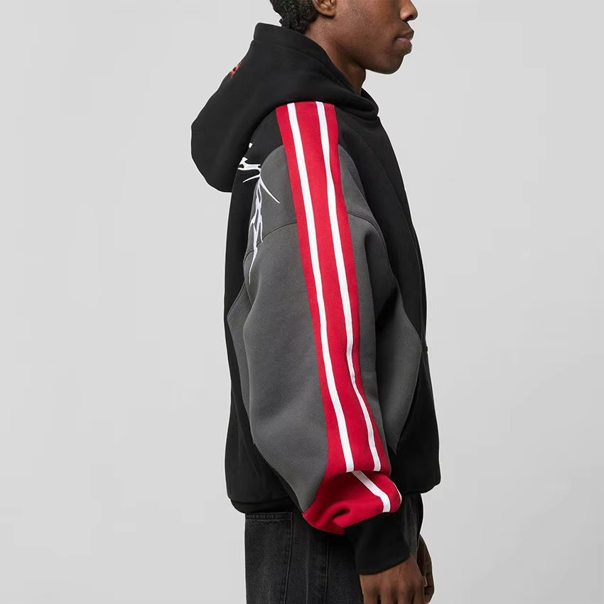 Men'S Hoodie 100% Cotton Oversized Drop Shoulder Embroidery Patch Heavy Weight Streetwear Manufacturers Hoodie for Men - Image 3