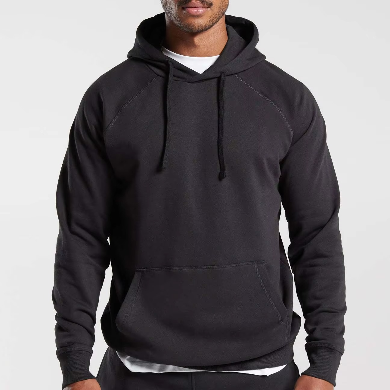 Men's Hoodies Drop Shoulder Sweatshirts Custom Oversize 100% Cotton Pullover Pockets Functional Hoodie Heavyweight Men Hoodie